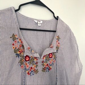 Striped and Floral Top